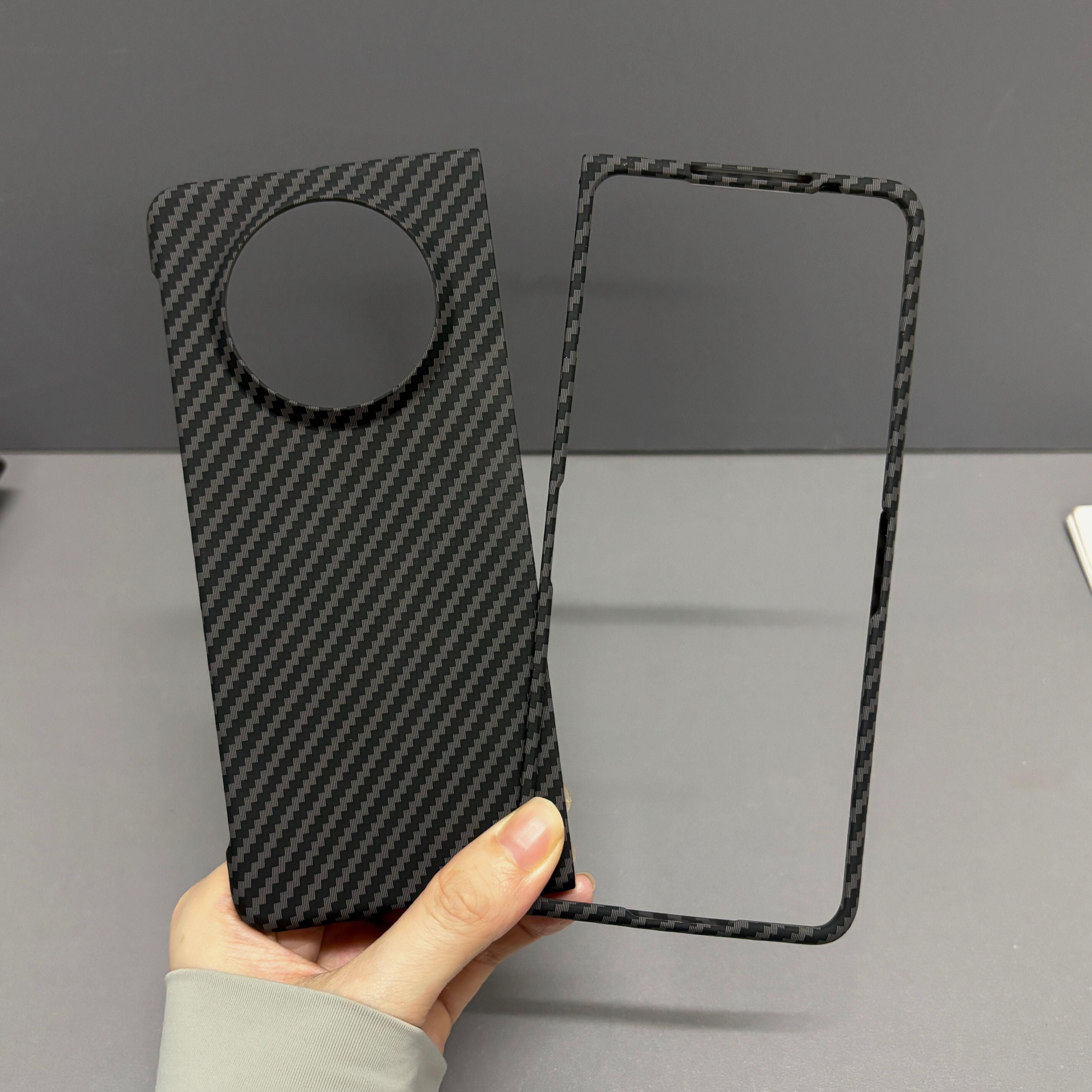 适用华为matex5手机壳凯夫拉新款中轴保护磁吸无线充电mate x3折叠屏碳纤维纹matex5保护壳典藏版超薄商务壳