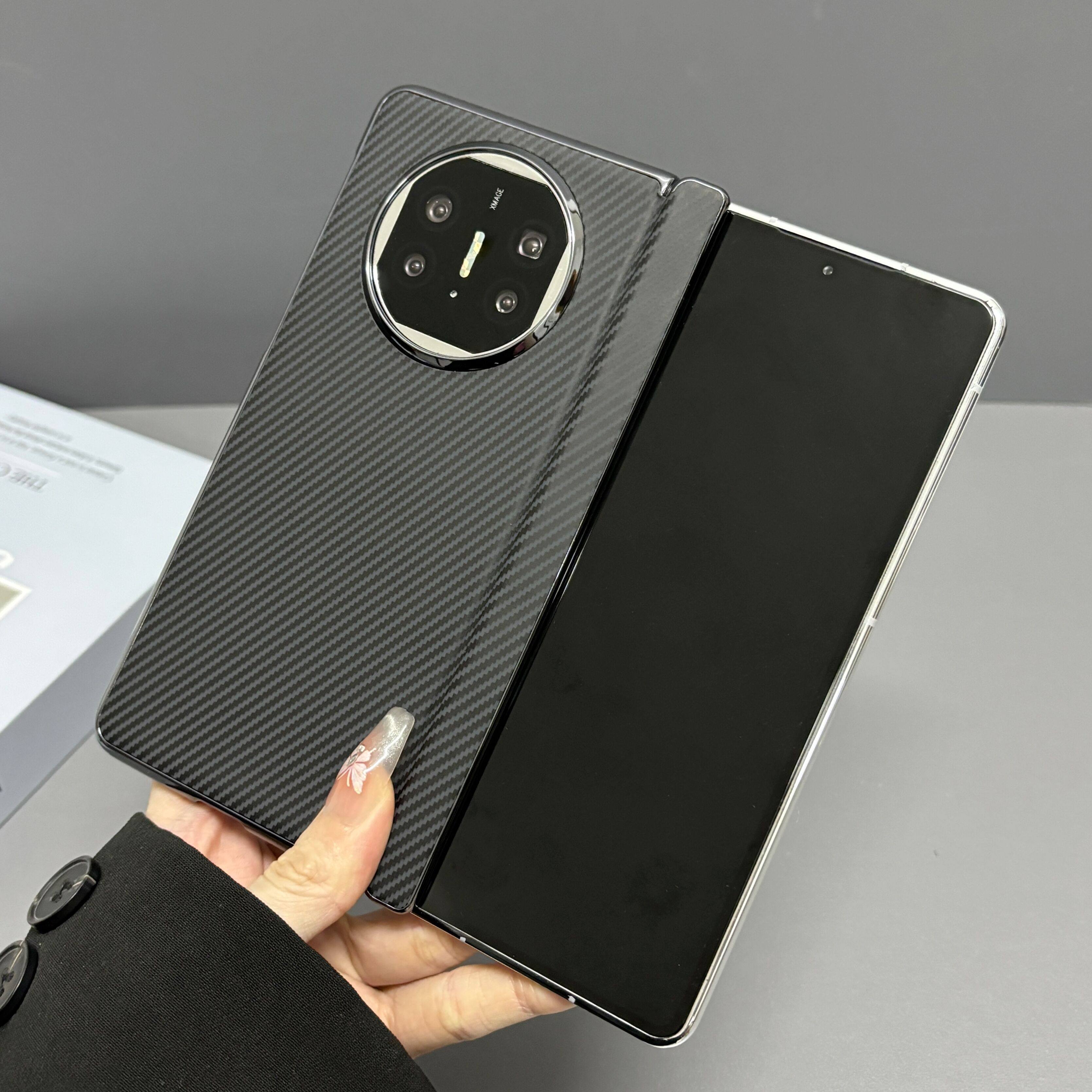 原装正品磁吸中轴适用荣耀MagicVS3/vs2手机壳华为mateX5碳纤维纹x3套vivoXFold3轻奢Mix4全包三星6凯夫拉纹