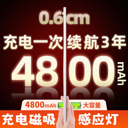 充电感应灯超长续航大容量夜间自动人来即亮人入户门led磁吸灯条