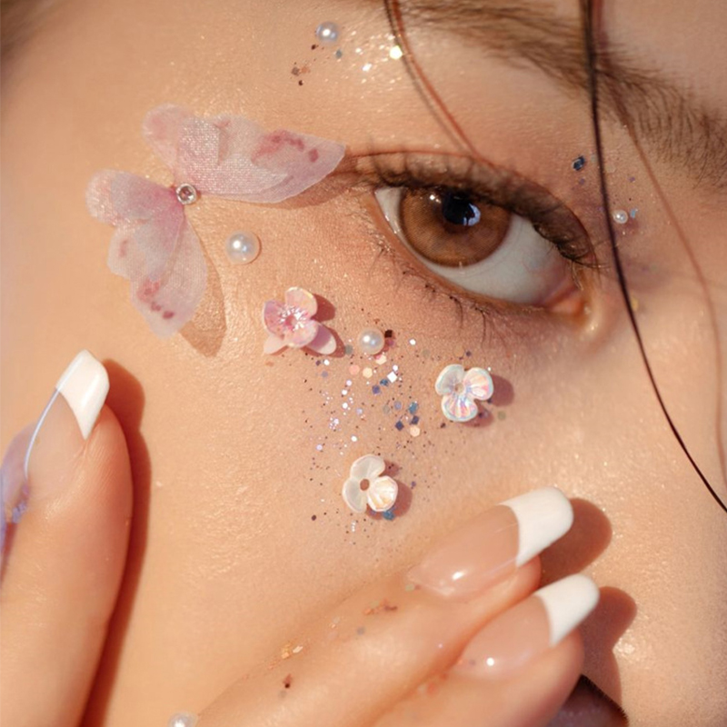 亮片泪钻珍珠蝴蝶儿童舞台妆脸贴