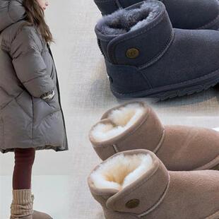 儿童雪地靴2026年冬季新款男童鞋子女童防水防滑加绒加厚大棉鞋子