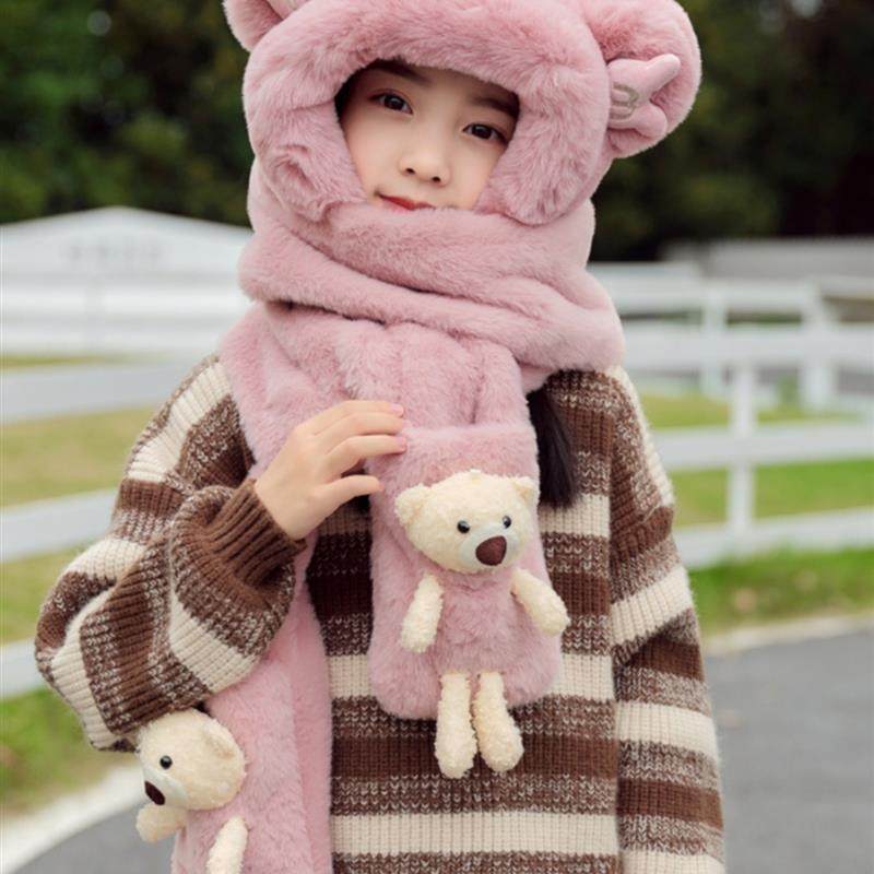 儿童帽子冬季女童围巾一体帽男童宝宝围脖手套三件套口罩防风护耳,童装/婴儿装/亲子装,帽子,淘宝优惠券,粉丝福利购,淘宝优惠卷