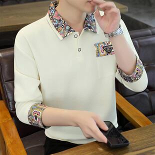 POLO衫卫衣男款秋季上衣2025新款春秋装潮牌百搭带领男士长袖T恤