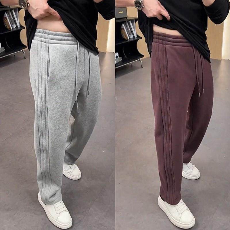 2025春季新款压褶简约百搭哈伦休闲裤男宽松潮流阔腿直筒弯刀卫裤,男装,休闲裤,淘宝优惠券,粉丝福利购,淘宝优惠卷