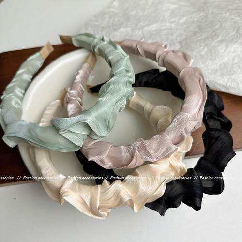 韩国高端褶皱布艺发箍女
