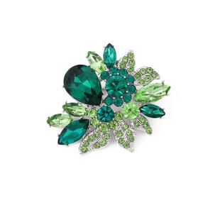 新品水晶彩钻锆石花朵别针铜胸针胸饰饰级感小众义乌配饰