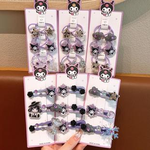 儿童可爱库洛米发夹女童刘海碎发夹宝宝扎辫子皮筋不伤发女孩头绳