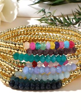 欧美风混彩珠手链女夏款