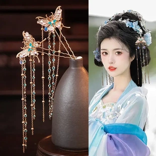 合金手工复古宫廷发钗长流苏百搭气质发饰典雅日常汉服配饰M318