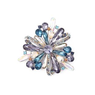 新品水晶彩钻水晶花朵别针铜胸针胸饰饰级感小众义乌配饰