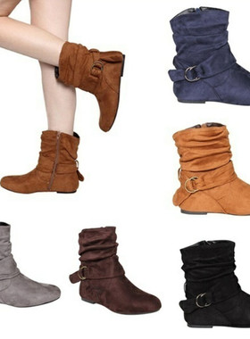 winter women flat boots laides warm shoes43码女棉靴女靴