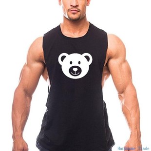 肌肉背心男tanktop men Man Singlet stringer Vest深v背心男棉夏