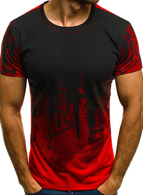 Boy summer T-shirt sports fitness tops camouflage tshirt men