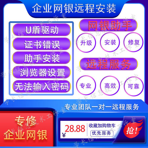 企业个人网上银行远程修复