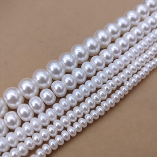 叠孔算盘珠施家珍珠玻璃水晶车轮扁珠diy串珠项链配件材料半成品