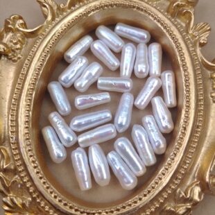 强光白亮竹节巴洛克珍珠节节高圆柱形天然淡水珍珠裸珠DIY材料