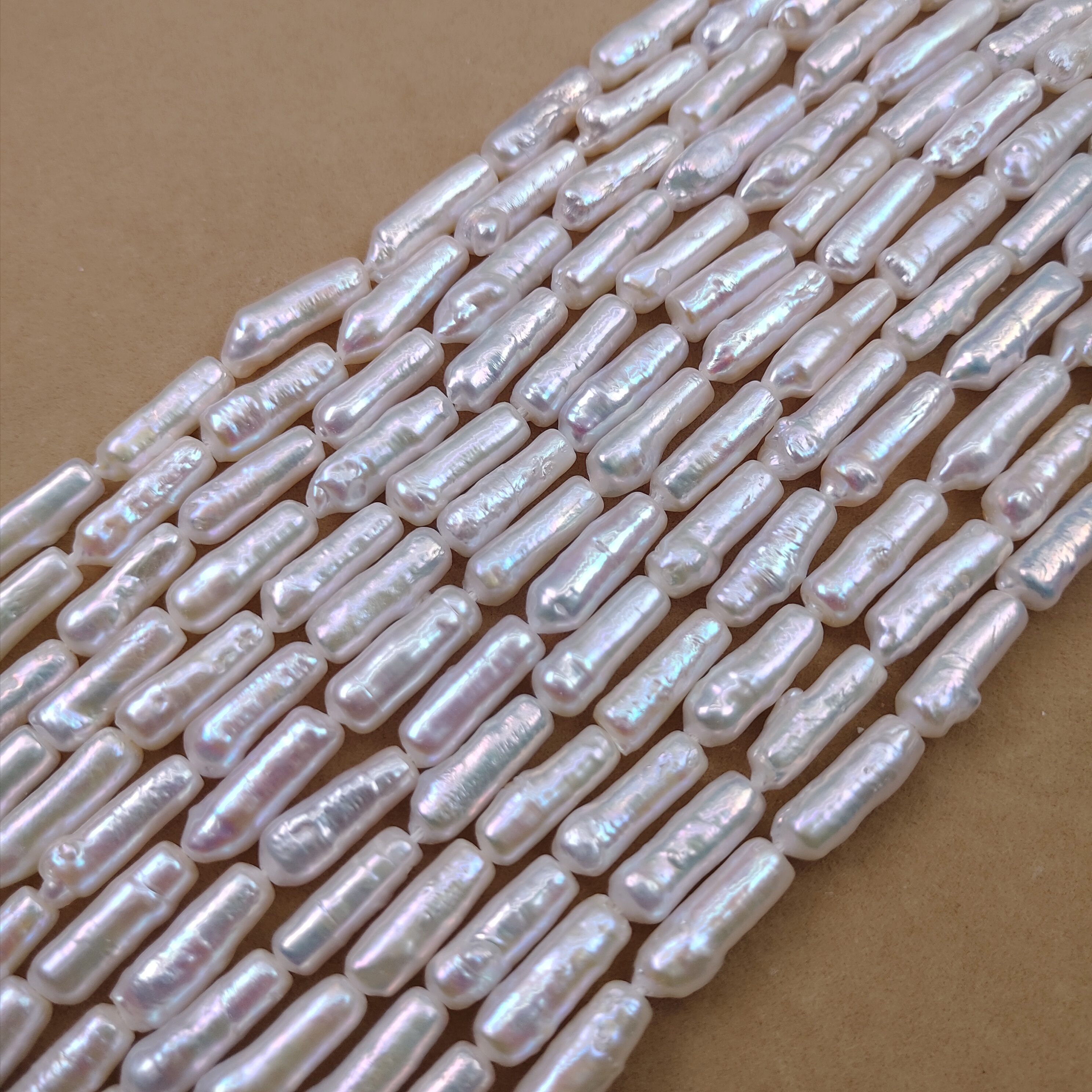 强光巴洛克珍珠节节高淡水珍珠牙签圆柱项链半成品材料