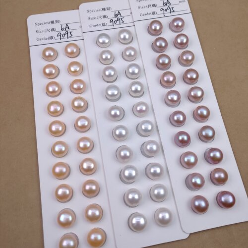 6A级馒头珠面包珠天然淡水珍珠散珠diy手工项链手链饰品材料