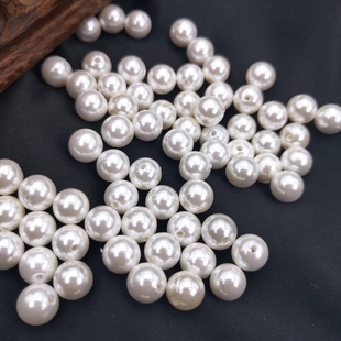 大孔贝珠1.5mm通孔贝壳珍珠贝宝珠仿天然珍珠diy项链半成品材料