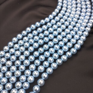 仿日本真多麻直孔贝壳珍珠串珠散珠 diy手工项链手链圆珠饰品配件