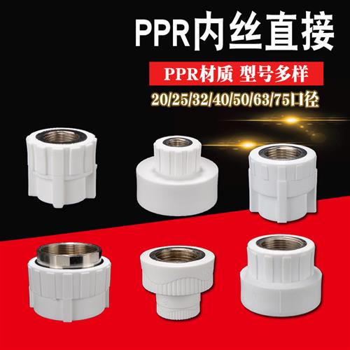 4分6分1寸PPR内丝直接20/25/32/40/50/63/75PPR水管接头配件家用
