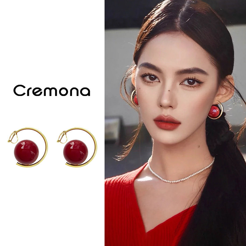 复古红色三角耳夹女轻奢高级夸张耳环小众独特秋冬气质无耳洞耳饰,饰品/流行首饰/时尚饰品新,耳夹,淘宝优惠券,粉丝福利购,淘宝优惠卷