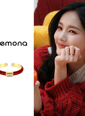 红色开口戒指女小众设计复古可调节食指戒高级感独特闺蜜指环手饰