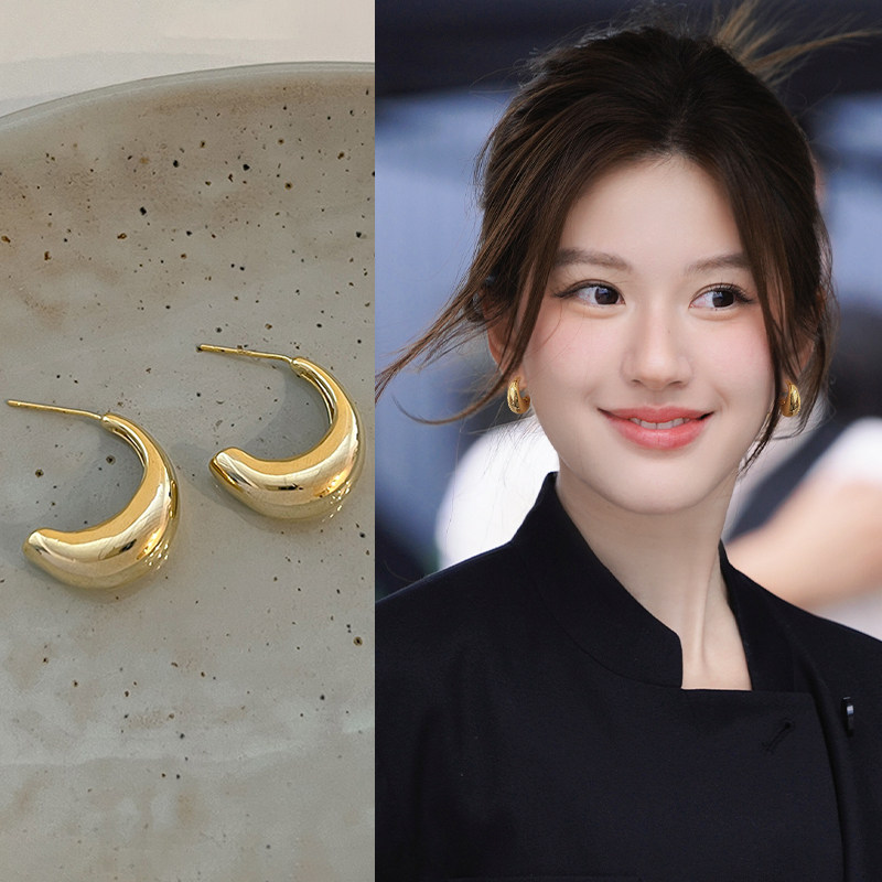 金色气质耳环女2025新款爆款高级感耳钉轻奢复古时尚通勤百搭耳饰,饰品/流行首饰/时尚饰品新,耳环,淘宝优惠券,粉丝福利购,淘宝优惠卷