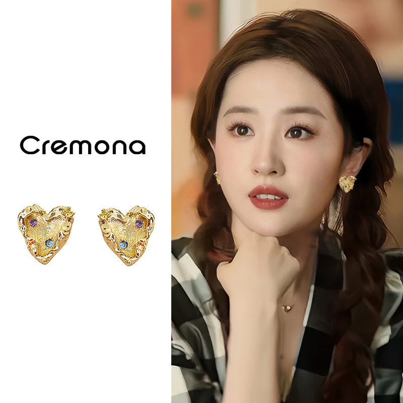 爱心耳夹女轻奢小众新款