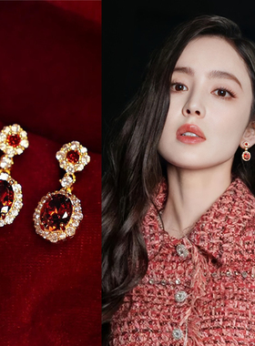 红色超闪蚊香盘耳夹无耳洞女轻奢高级感小众独特2026新款爆款耳饰