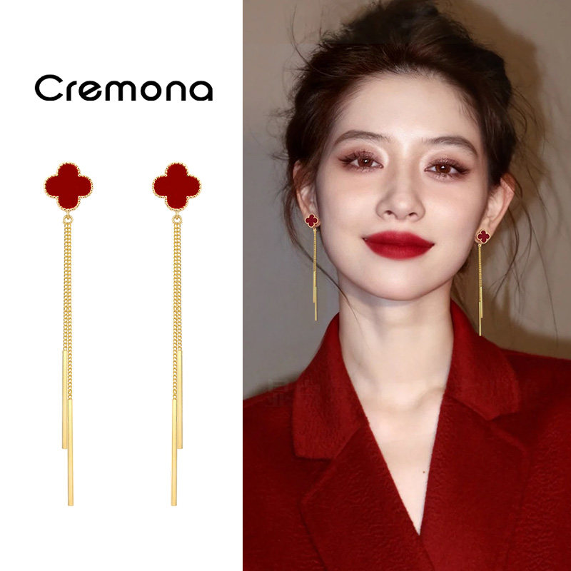 小巧精致四叶花流苏耳夹无耳洞轻奢高级感新年耳环秋冬日常耳饰女,饰品/流行首饰/时尚饰品新,耳夹,淘宝优惠券,粉丝福利购,淘宝优惠卷