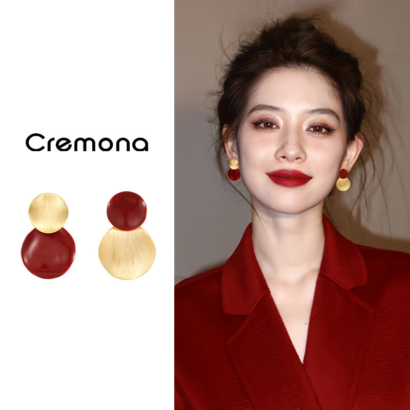 红色不对称螺旋耳夹无耳洞女新款耳环秋冬巨好看绝美独特耳坠耳饰,饰品/流行首饰/时尚饰品新,耳夹,淘宝优惠券,粉丝福利购,淘宝优惠卷