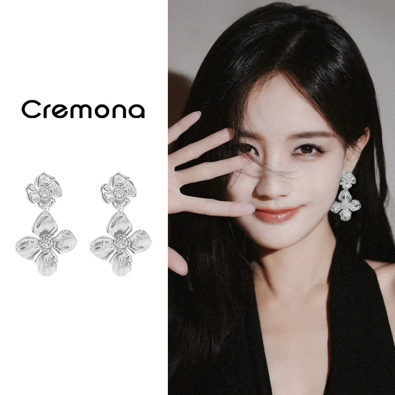 轻奢小众高级感花朵耳夹