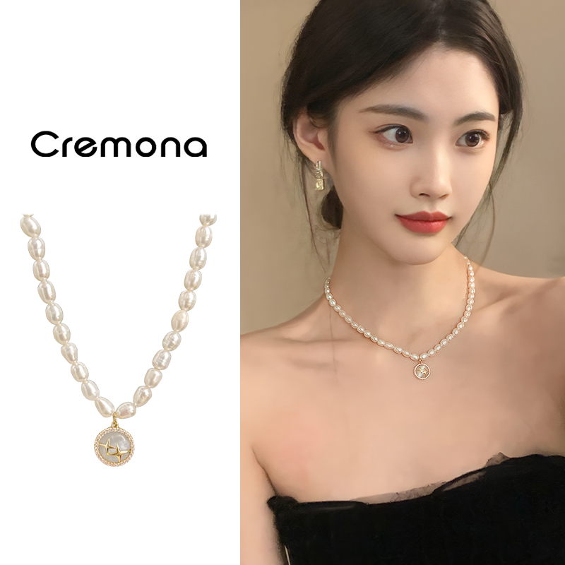 天然淡水珍珠项链女小众