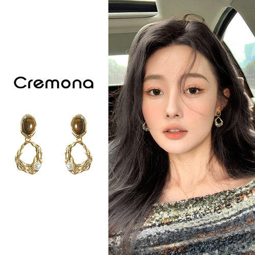 不规则金属耳夹女美拉德