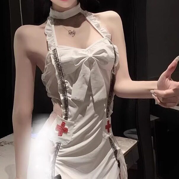 大码护士服直播穿粉白甜美护士套装主播上镜制服性感游戏表演套装