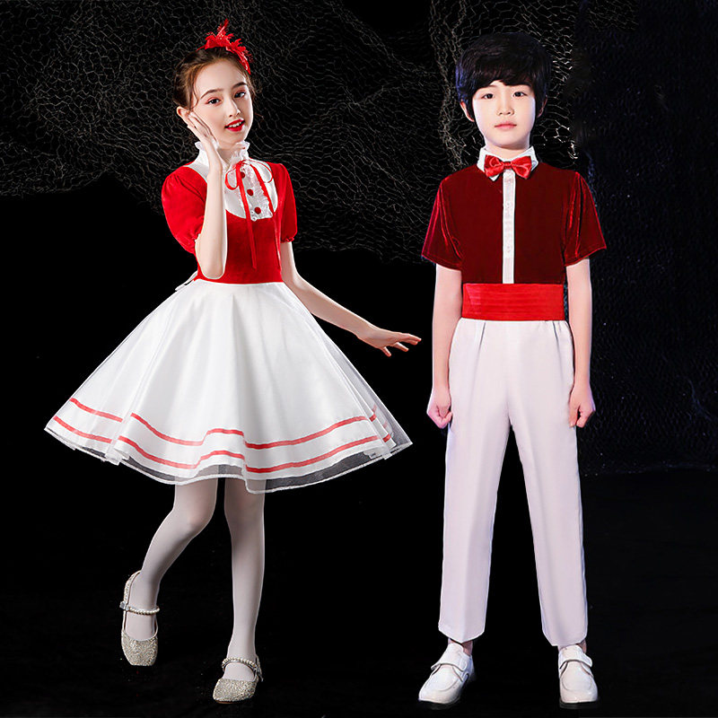 六一儿童大合唱团演出服中小学生团体比赛舞蹈表演服诗歌朗诵礼服