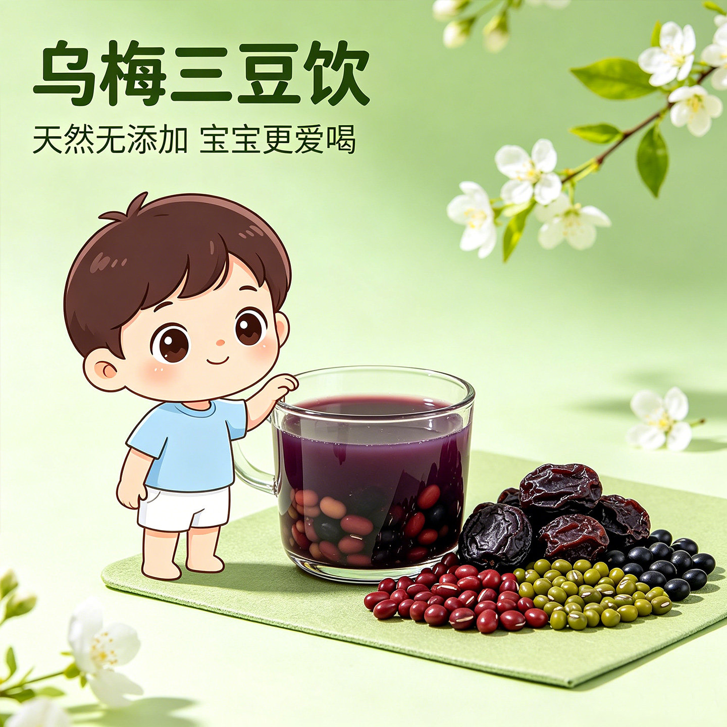乌梅三豆饮茶包儿童成人清去火料