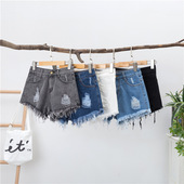 waisted shorts高腰阔腿牛仔短裤 wide plus High denim leg size