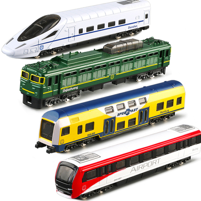 合金绿皮火车北京地铁高铁模型