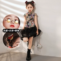 B-472 Black Flower+головной убор+очки