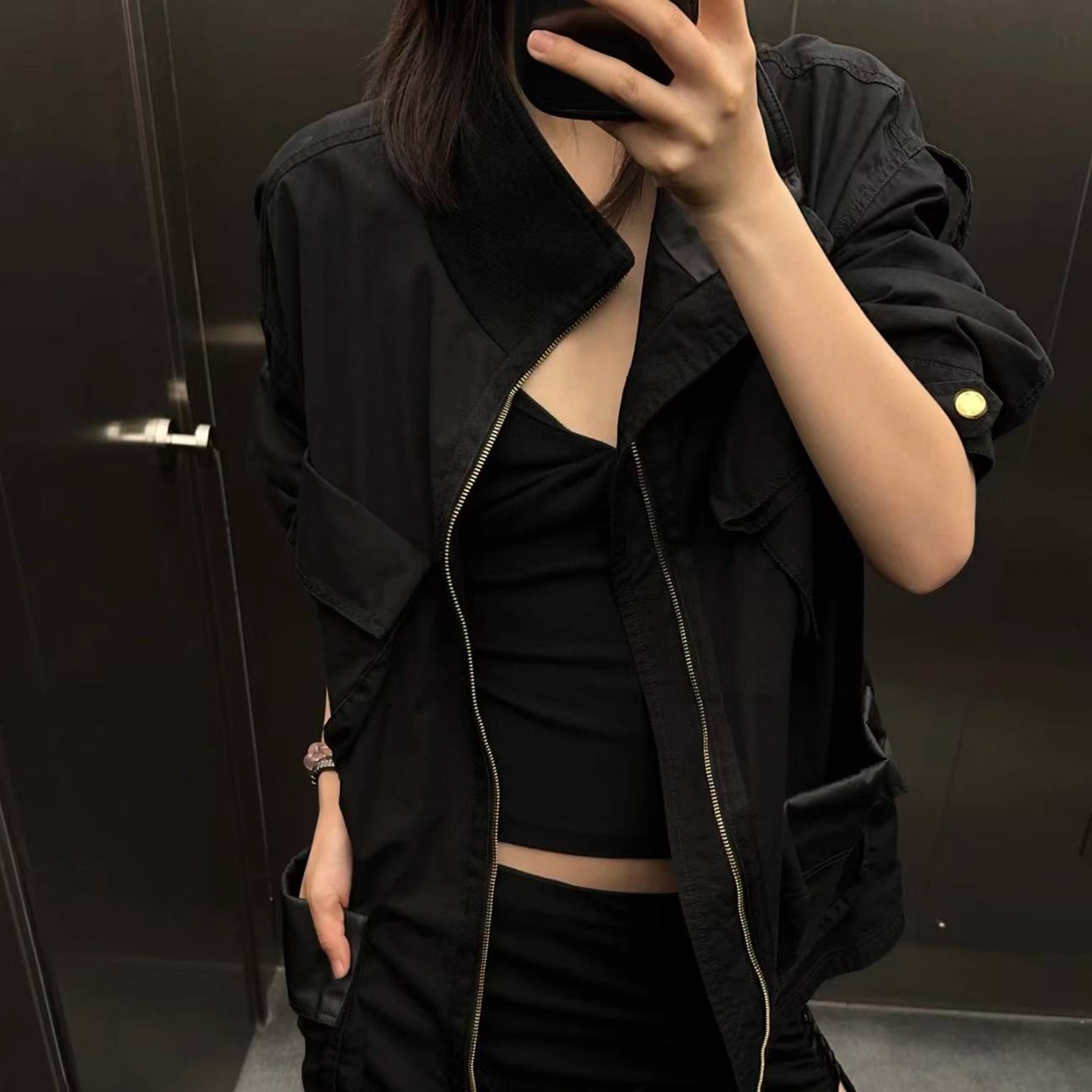 美式复古慵懒廓形工装牛仔外套