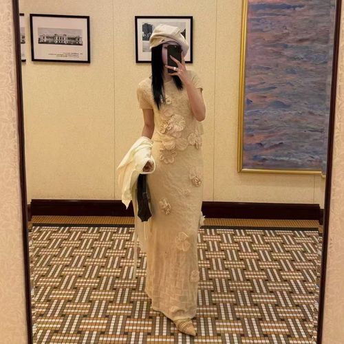 新中式设计感优雅垂感针织套装