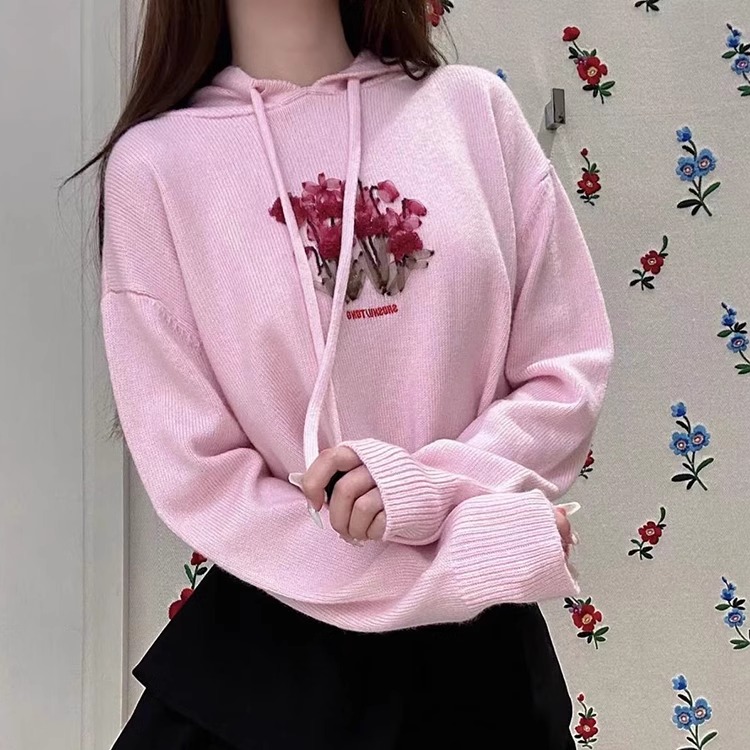 sst甜美少女学院风宽松连帽卫衣