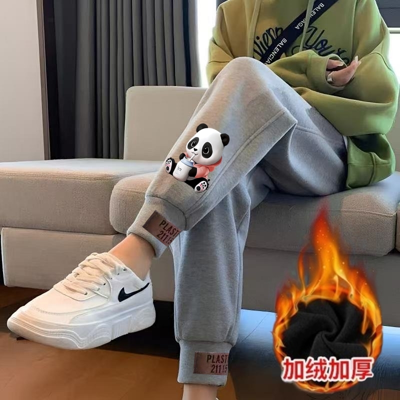 便宜处理加绒休闲裤女冬季新款宽松束脚哈伦裤时尚百搭保暖运动裤
