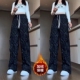 新款 女裤 子宽松显瘦泼墨运动长裤 加绒加厚秋冬季 灯芯绒扎染休闲裤