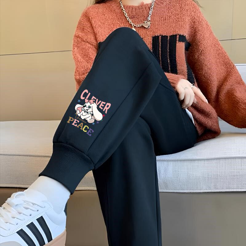 运动裤子女士春秋季新款宽松休闲裤外穿显瘦卫裤大码高腰哈伦长裤