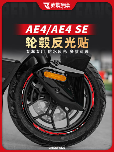 适用24款极核AE4/AE4SE反光轮毂贴纸电动车贴装饰拉花改装件配件