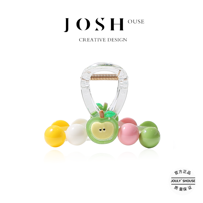 日韩个性甜美彩都苹果抓夹女中号百搭后脑勺鲨鱼发抓日常夹子网红