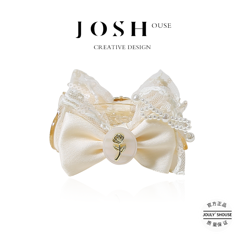 气质简约玫瑰蝴蝶结抓夹发绳女高级复古双面后脑勺夹子扎发大肠圈